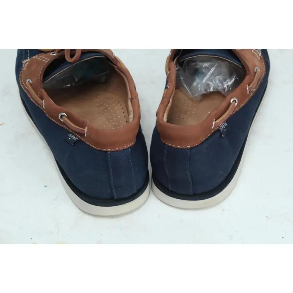 j. crew canvas boat shoes navy slip on mens moc sz 11.5